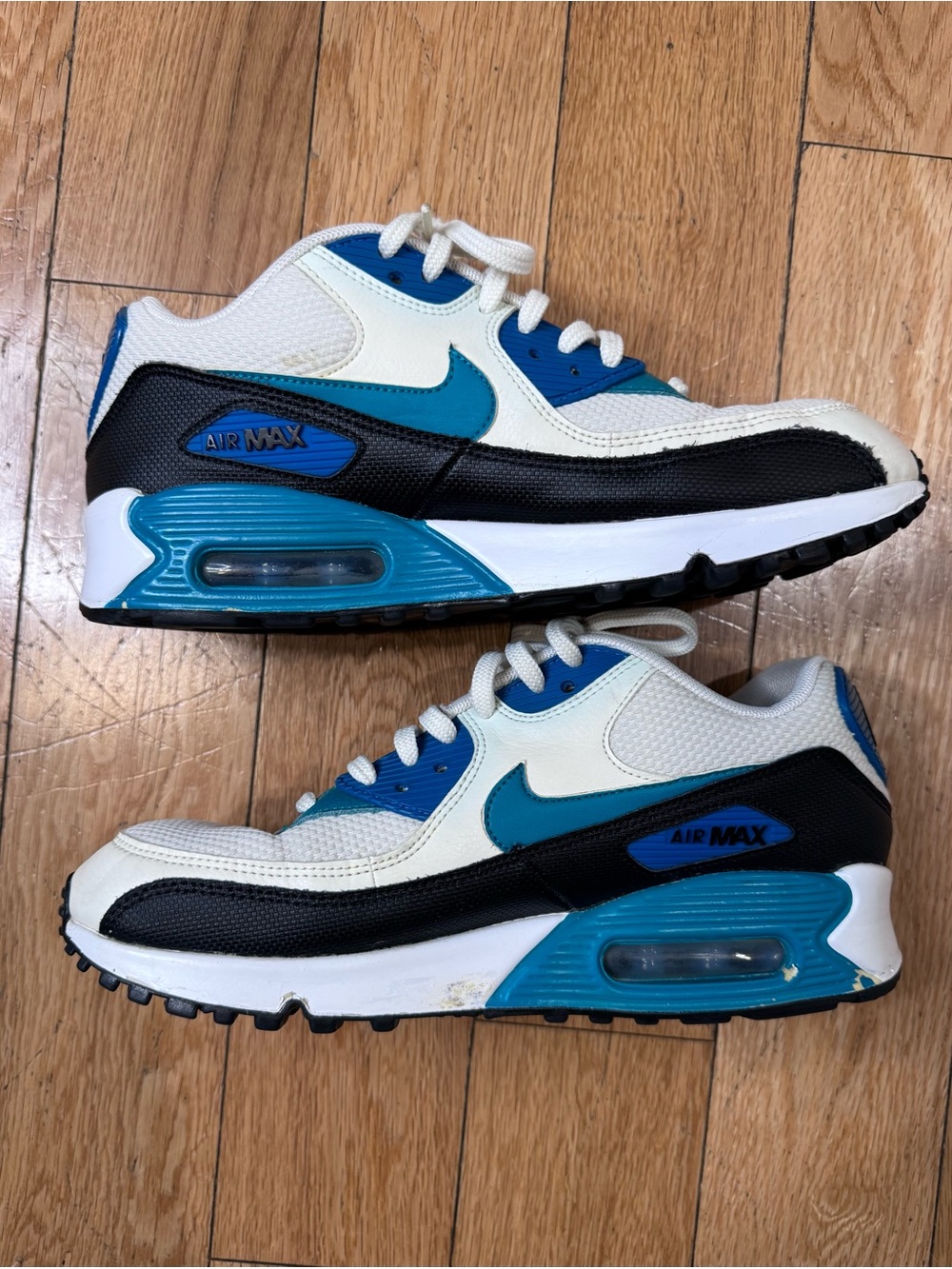 Nike Air Max 90 Sneakers - White/Blue/Black 8